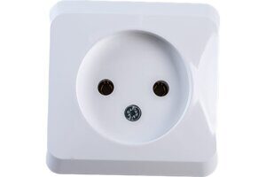 Розетка 1гн. б/з; о/у 16А 250B, белый (PA16-001B) ЭТЮД