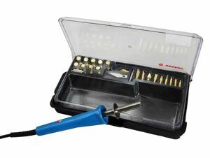 Набор паяльник-выжигатель (19 насадок) ПРОФИ 220V/30 Вт (ZD-972A) REXANT