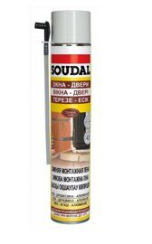 Пена монтажная SOUDAL Yellow DIY 0,75л бытовая ЗИМНЯЯ (для окон и дверей)