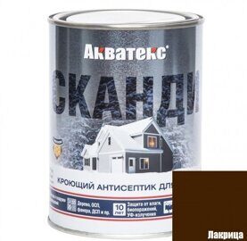 Антисептик для дерева Акватекс Сканди, кроющий, полуматовый, Лакрица, 0,75л