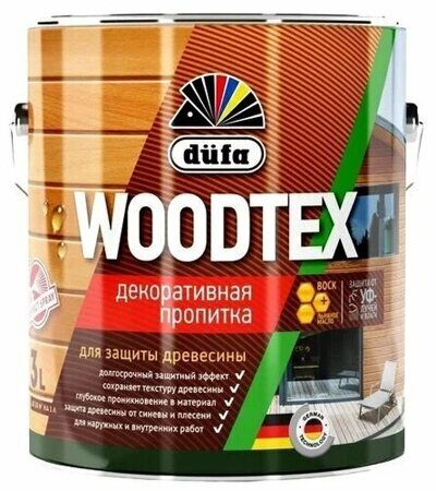 Декоративная пропитка для древесины алкидная Dufa Woodtex (орех) 3л.