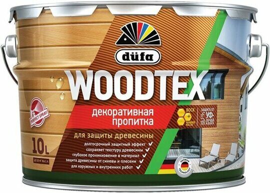 Декоративная пропитка для древесины алкидная Dufa Woodtex (венге) 10 л.