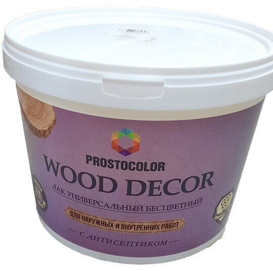 Лак WOOD DECOR PROSTOCOLOR с воском матовый 9,0л.