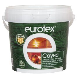 Eurotex Сауна лак для стен в саунах акриловый, бесцветный (0,9кг)
