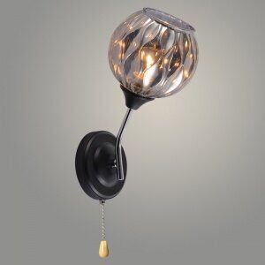 Бра XA1483B/1W BK+CR черный/хром 1х60W E27 h200, HN23