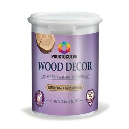 Лак WOOD DECOR PROSTOCOLOR с воском мат. 0,9л.