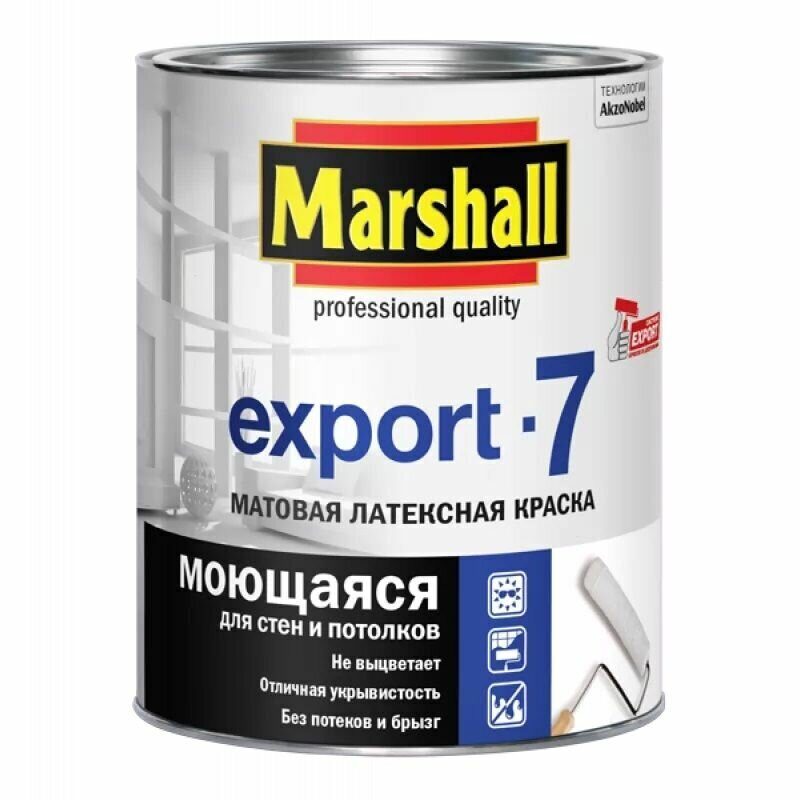 Краска маршал. Краска "Маршал Export-7" матовая BW 2,5л.. Краска Marshall Export 7 латексная матовая BW. Краска Маршал 9 Export. Краска Marshall Export-7.