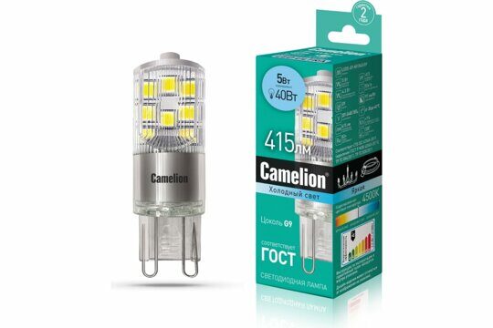 Лампа светодиодная 5,0Вт. LED5-G9-NF/845/G9 Camelion (13705)