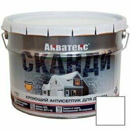 Антисептик для дерева Акватекс Сканди, кроющий, полуматовый, Айсберг, 9л (База А)