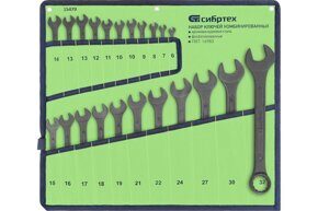 Набор ключей комбинированных 6-32мм, 22шт CrV фосфатированные СИБРТЕХ