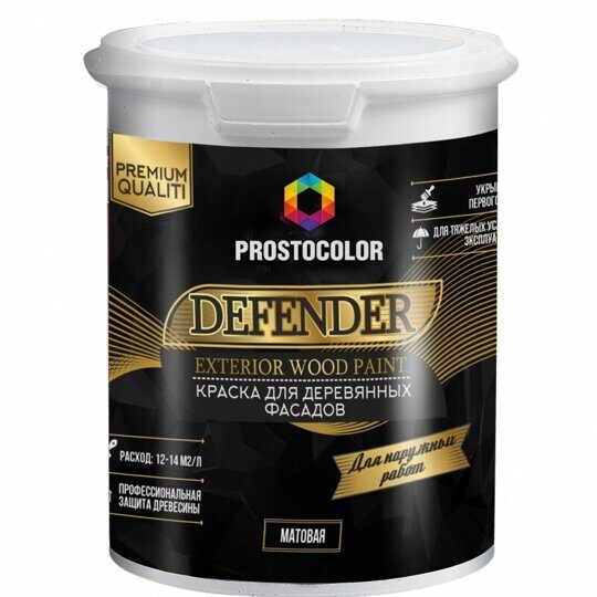 Краска для деревянных фасадов 2л, база С, Prostocolor Defender