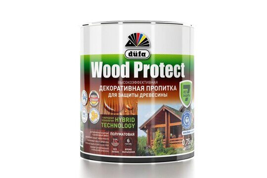 Пропитка декоративная для защиты древесины DUFA Wood Protect  Махагон, 0,75л
