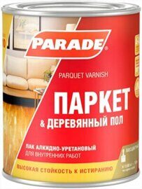 Лак паркетный "Паркет и Деревянный пол"  матов.алкидно-уретан. 2,5л PARADE L10