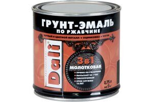 Грунт-эмаль по ржавчине "DALI" 3 в 1, зеленая молотковая 0,75л