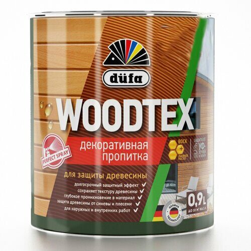Декоративная пропитка для древесины алкидная Dufa Woodtex (венге) 0,9 л.