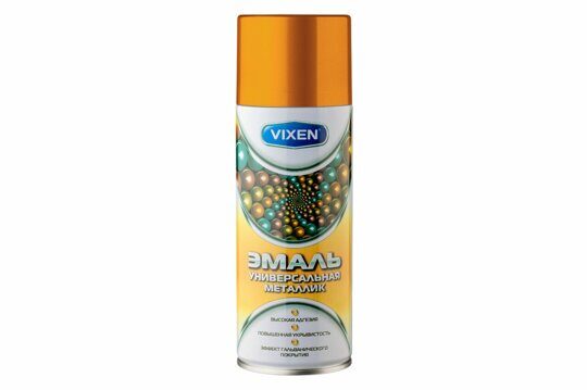 Краска аэрозоль металлик золото 520мл VIXEN (VX-19200)